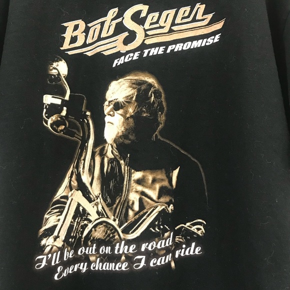 BOB SEGER FACE THE PROMISE CONCERT TEE. Tag cut out. Pit 2 Pit 21.5”, Length 28” - Picture 4 of 5